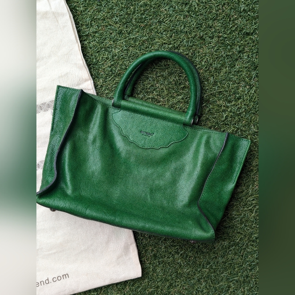 Old Trend Emerald Green Leather Tote